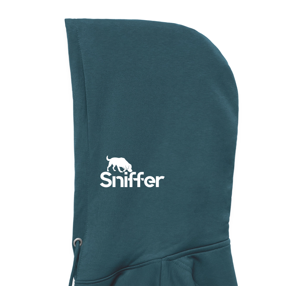 Sniffer ORGANIC  Premium-Hoodie „BORN to track“  UNISEX edition - Dunkles Petrol