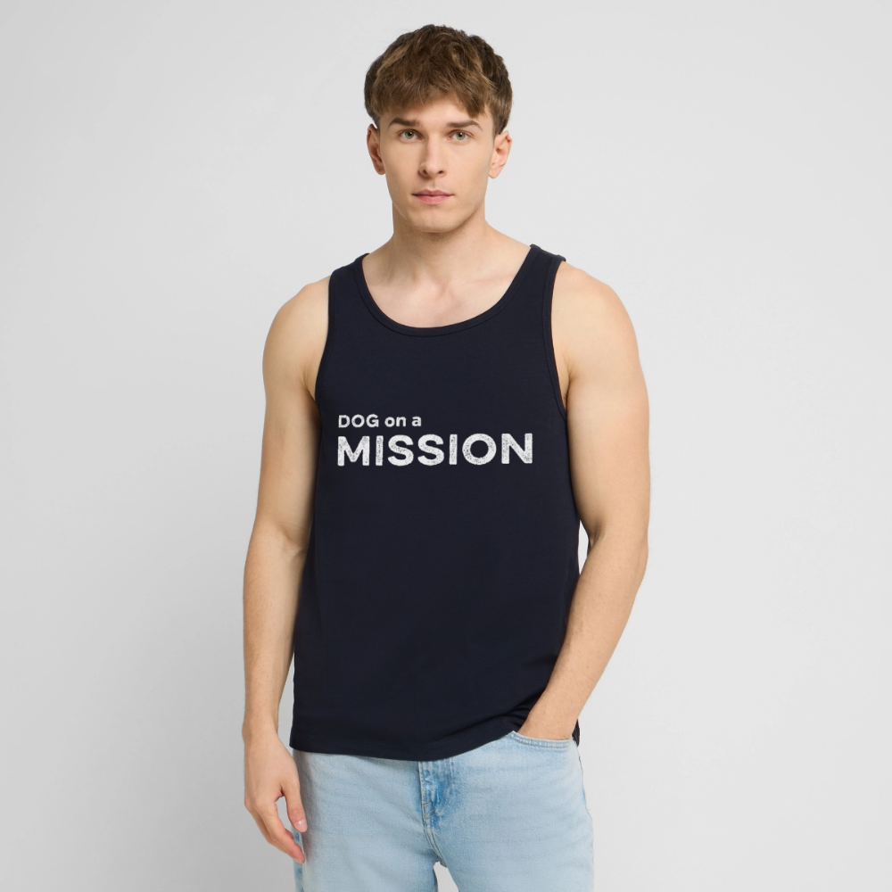 K9 PREMIUM Organic Tank-Top „DOG on a MISSION“ MEN edition - Navy