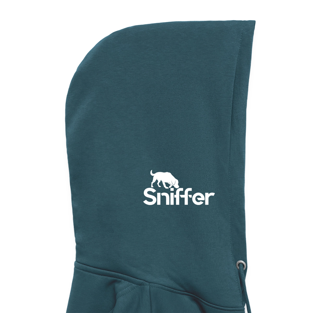 Sniffer ORGANIC  Premium-Hoodie „BORN to track“  UNISEX edition - Dunkles Petrol