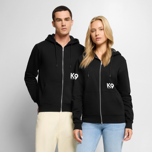 K9 Organic Zip-Hoodie "EGAL. doesn't matter" - Schwarz