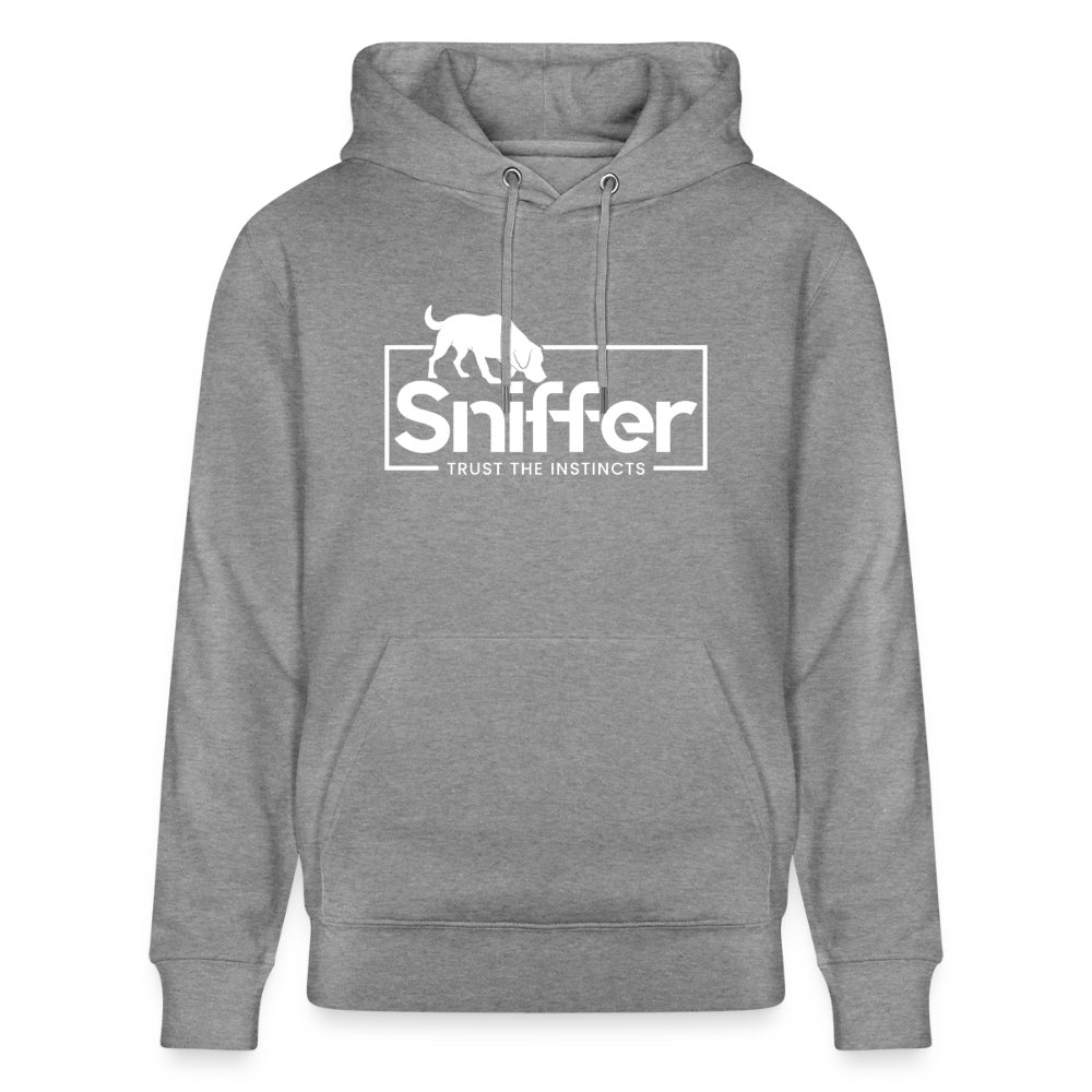 Sniffer ORGANIC  Premium-Hoodie „BORN to track“  UNISEX edition - Hellgrau marmoriert