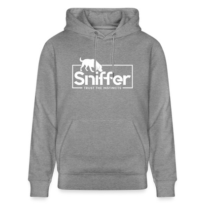 Sniffer ORGANIC  Premium-Hoodie „BORN to track“  UNISEX edition - Hellgrau marmoriert