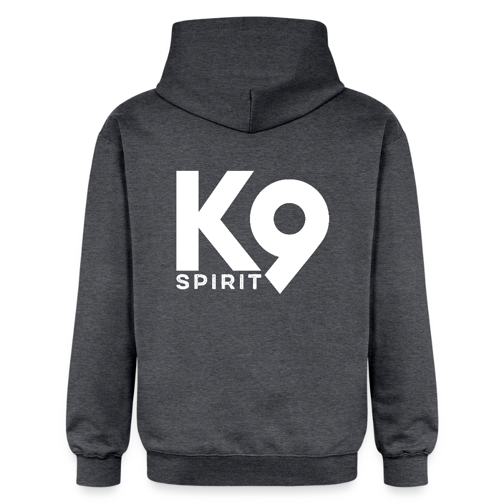 K9 Cozy-Hoodie "on a MISSION TOGETHER" - Dunkelgrau meliert