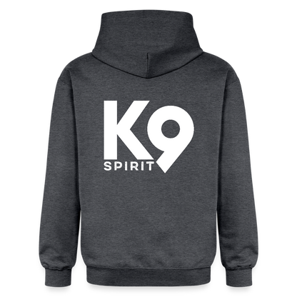 K9 Cozy-Hoodie "on a MISSION TOGETHER" - Dunkelgrau meliert
