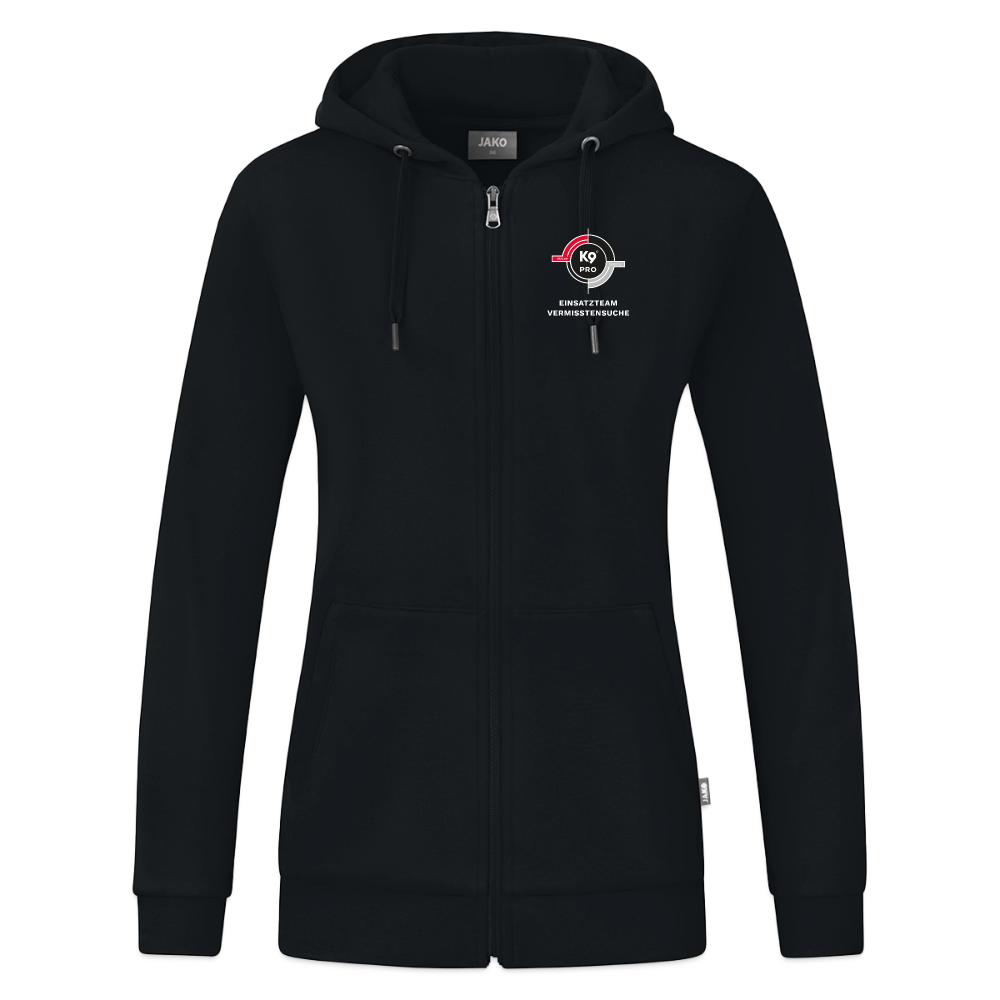 K9 PRO ORGANIC Hoodie-Jacket "K9 PRO Einsatzteam Vermisstensuche" WOMEN edition - Schwarz