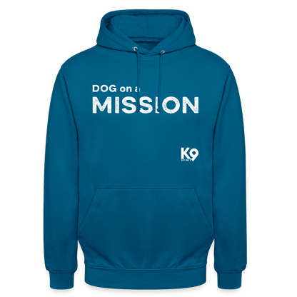 K9 Casual-Hoodie "DOG on a MISSION" - Tiefseeblau 
