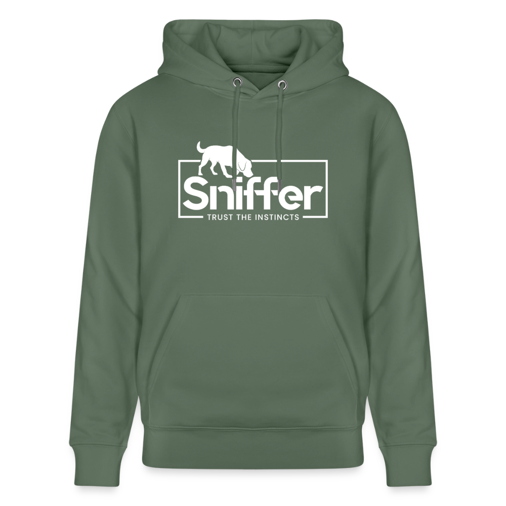 Sniffer ORGANIC  Premium-Hoodie „BORN to track“  UNISEX edition - Tanngrün