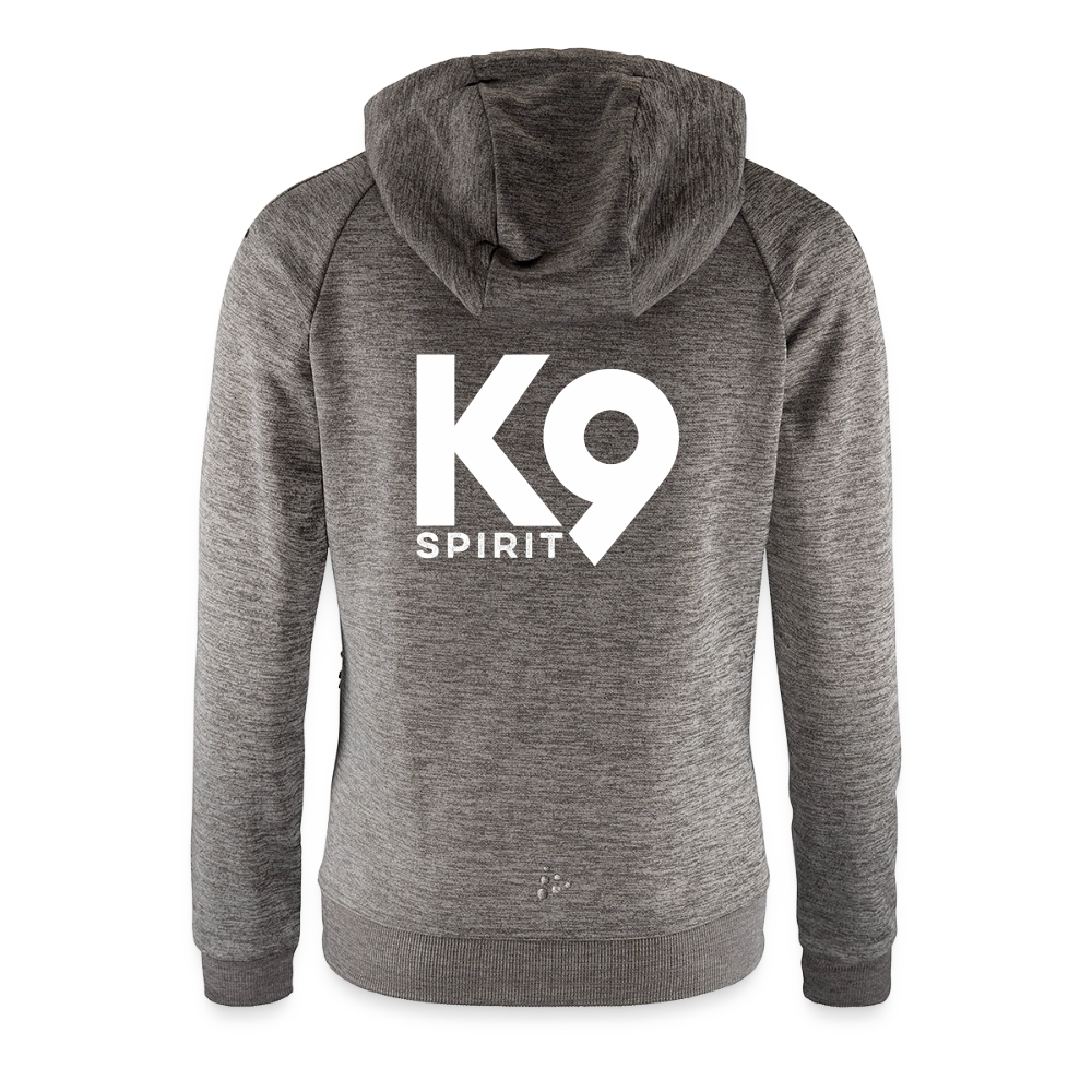 K9 Spirit PREMIUM Hoodie-Jacket "K9 SPIRIT" WOMEN edition - Dunkelgrau meliert