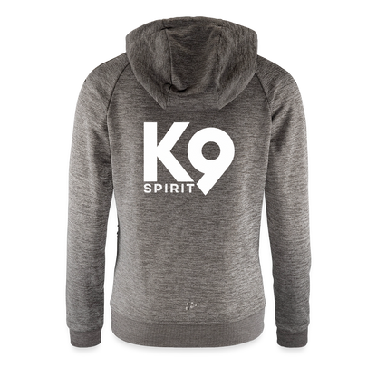 K9 Spirit PREMIUM Hoodie-Jacket "K9 SPIRIT" WOMEN edition - Dunkelgrau meliert