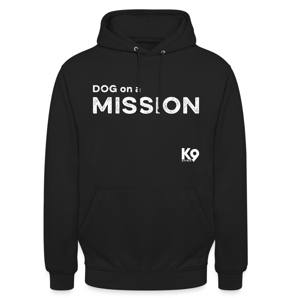 K9 Casual-Hoodie "DOG on a MISSION" - Schwarz
