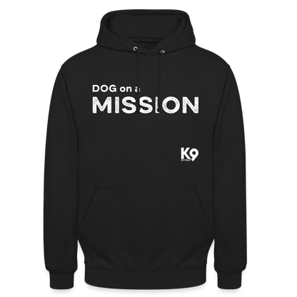 K9 Casual-Hoodie "DOG on a MISSION" - Schwarz