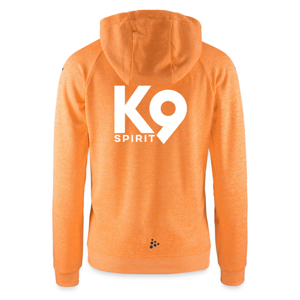 K9 Craft-Hoodyjacket "DOG on a MISSION" - Hellorange meliert