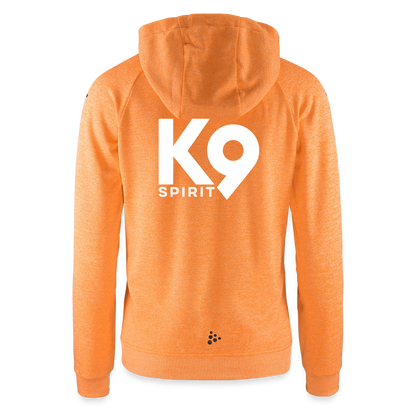 K9 Craft-Hoodyjacket "DOG on a MISSION" - Hellorange meliert