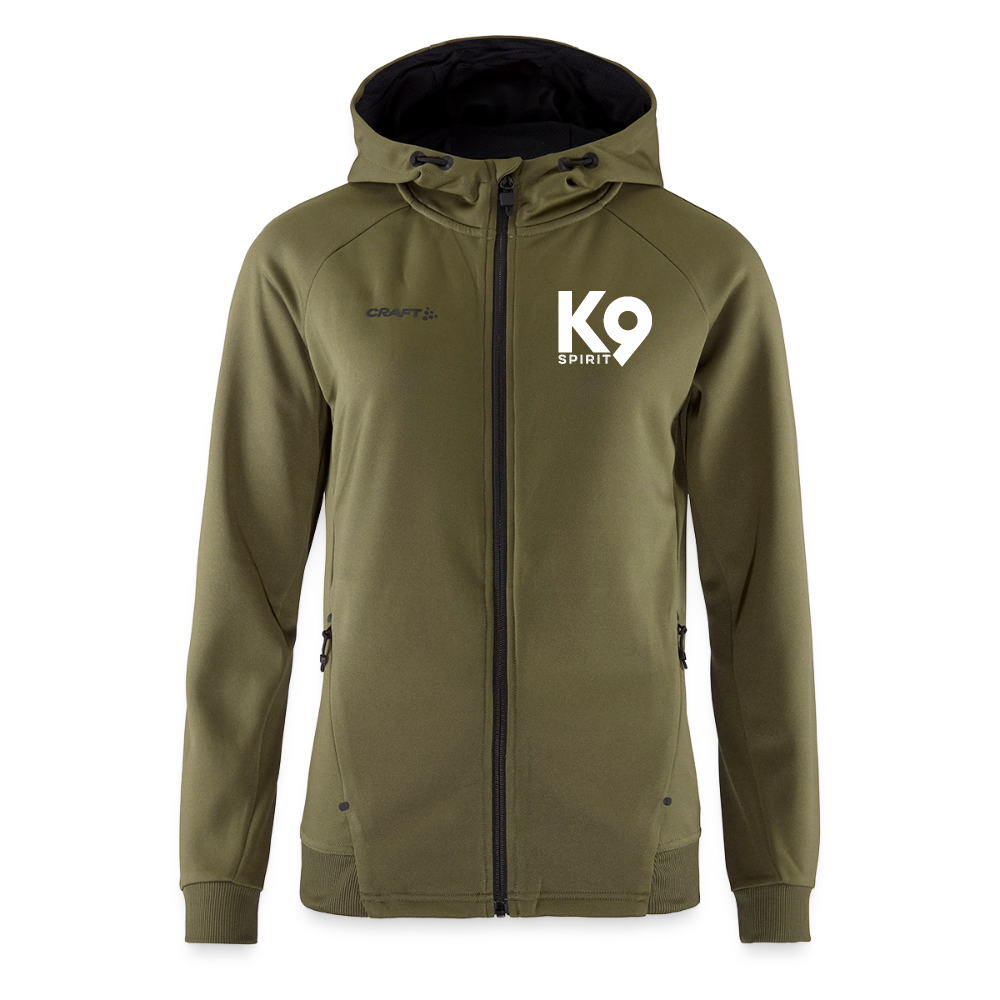 K9 Spirit PREMIUM Hoodie-Jacket "K9 SPIRIT" WOMEN edition - Khaki Grün
