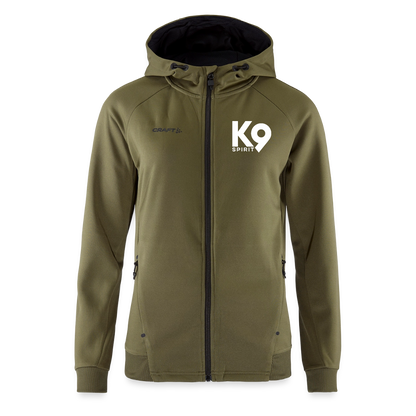 K9 Spirit PREMIUM Hoodie-Jacket "K9 SPIRIT" WOMEN edition - Khaki Grün