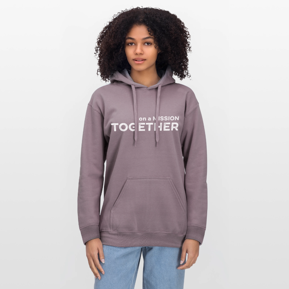 K9 Cozy-Hoodie "on a MISSION TOGETHER" - Lilagrau 