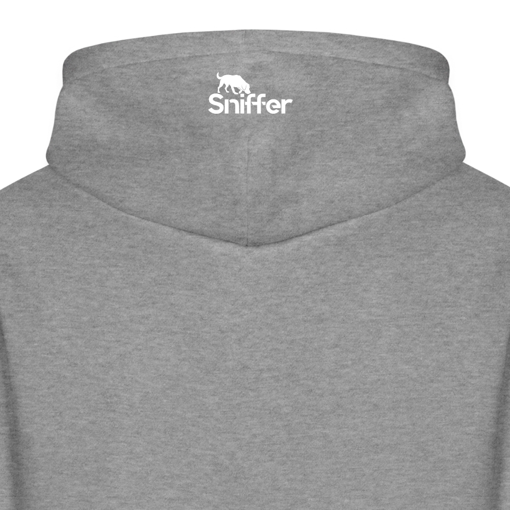 Sniffer ORGANIC  Premium-Hoodie „BORN to track“  UNISEX edition - Hellgrau marmoriert