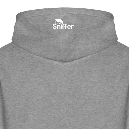 Sniffer ORGANIC  Premium-Hoodie „BORN to track“  UNISEX edition - Hellgrau marmoriert