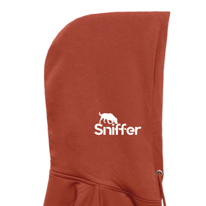 Sniffer ORGANIC  Premium-Hoodie „BORN to track“  UNISEX edition - Terrakotta