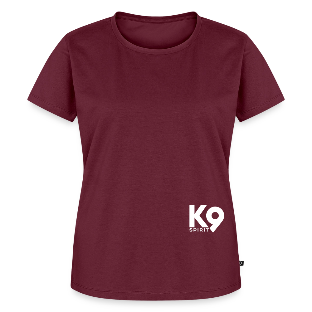 K9 PREMIUM Organic-Shirt "K9 SPIRIT" WOMEN edition - Burgunderrot