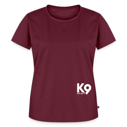 K9 PREMIUM Organic-Shirt "K9 SPIRIT" WOMEN edition - Burgunderrot