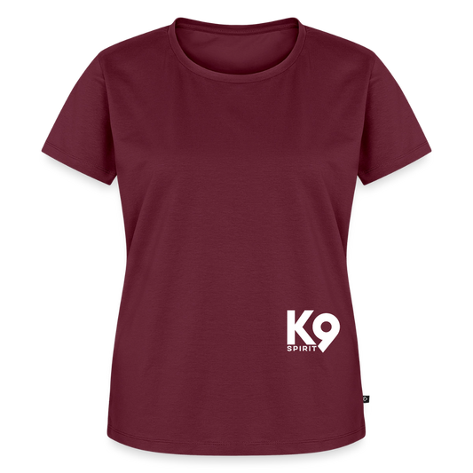 K9 PREMIUM Organic-Shirt "K9 SPIRIT" WOMEN edition - Burgunderrot