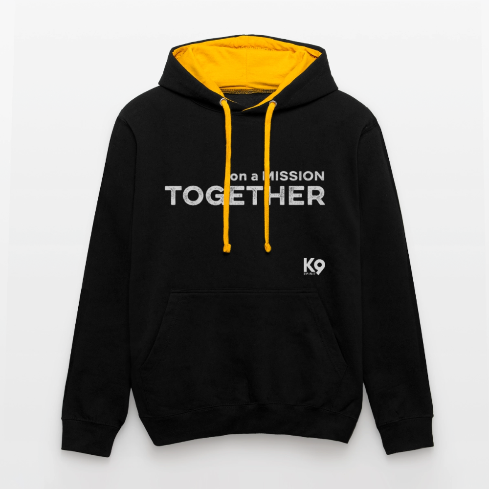 K9 Bicolor-Hoodie "on a MISSION TOGETHER" - Schwarz/Gold