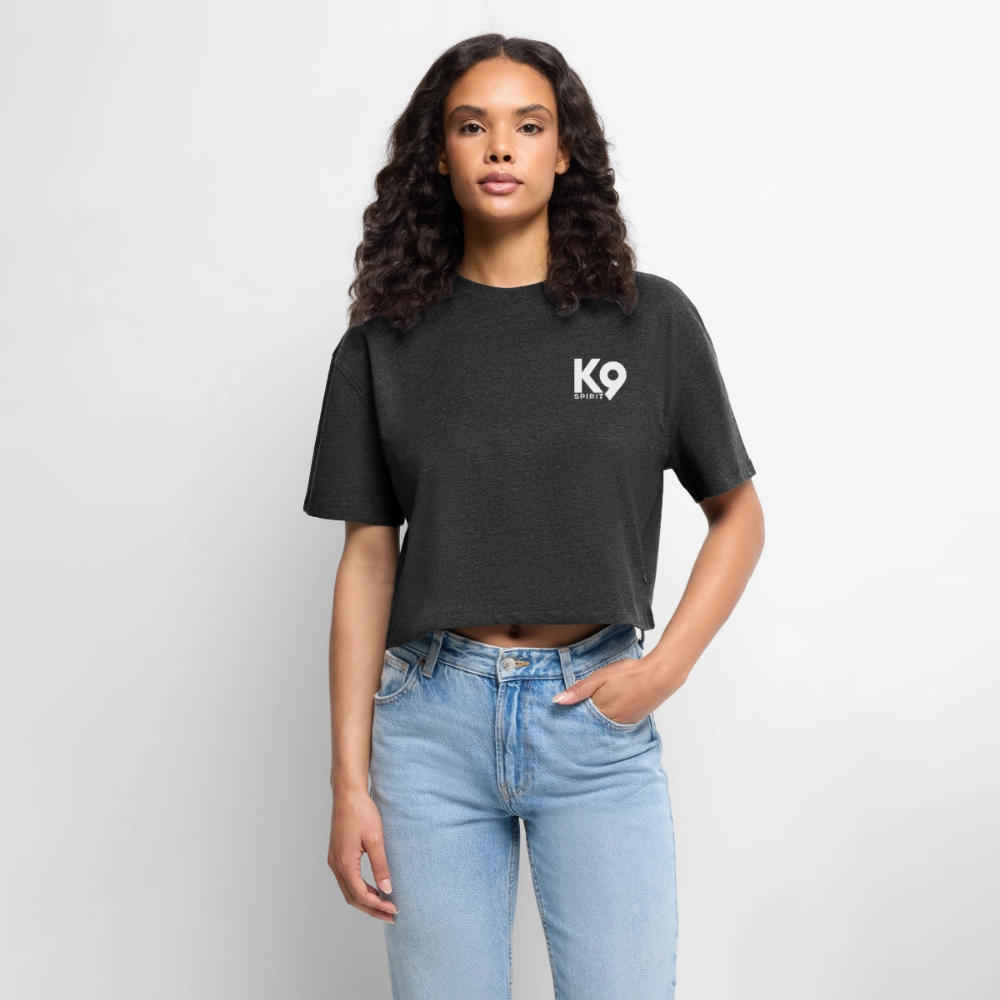 K9 ORGANIC Oversized-Cropped-Shirt „K9 SPIRIT“ WOMEN edition - Anthrazit meliert