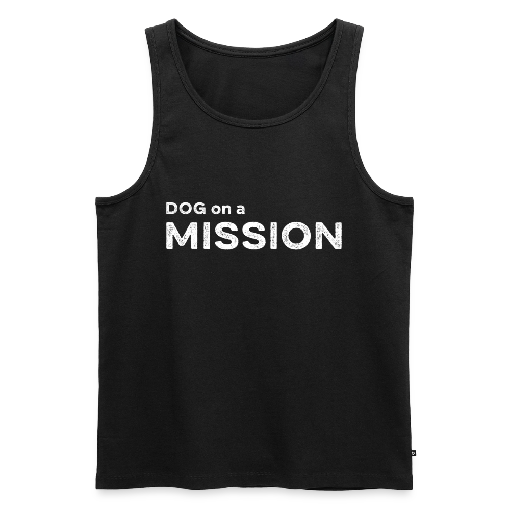 K9 PREMIUM Organic Tank-Top „DOG on a MISSION“ MEN edition - Schwarz