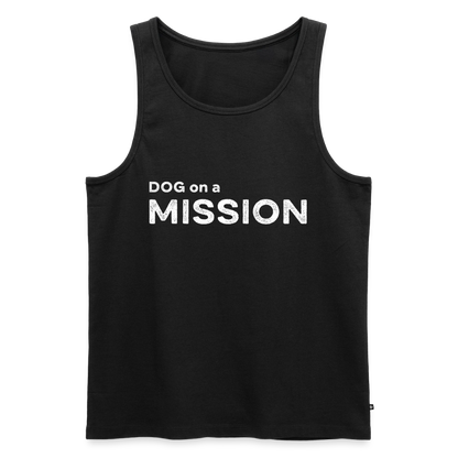 K9 PREMIUM Organic Tank-Top „DOG on a MISSION“ MEN edition - Schwarz