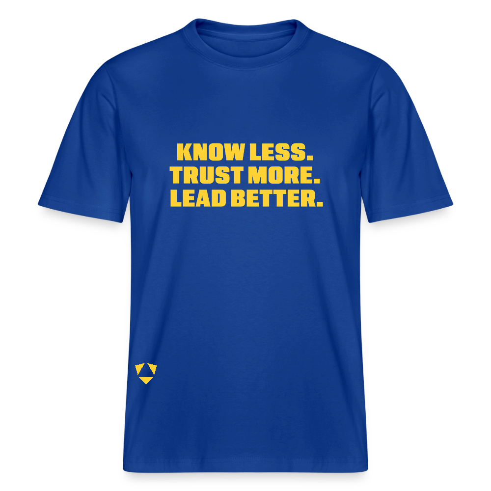 MyPack Organic-Shirt "KNOW LESS. TRUST MORE. LEAD BETTER." UNISEX edition - Dunkelblau