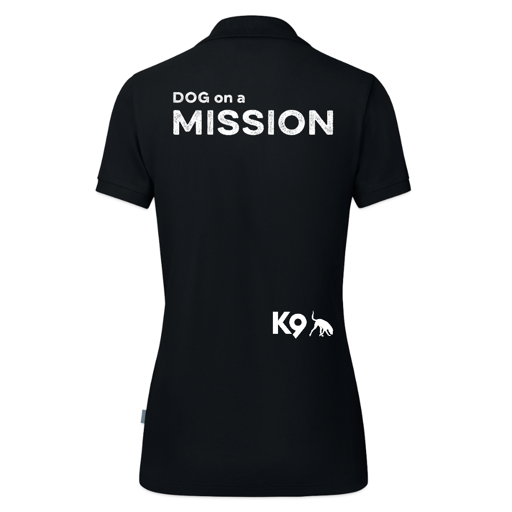 K9 ORGANIC Polo-Shirt "on a MISSION TOGETHER" WOMEN edition - Schwarz