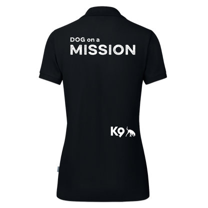 K9 ORGANIC Polo-Shirt "on a MISSION TOGETHER" WOMEN edition - Schwarz