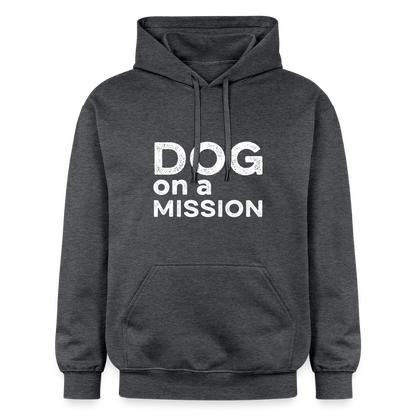 K9 Cozy-Hoodie "DOG on a MISSION" UNISEX edition - Dunkelgrau meliert
