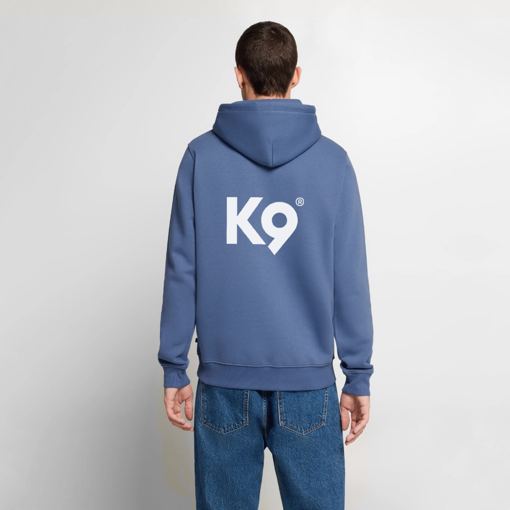 K9 Premium-Hoodie „ EGAL. doesn‘t matter.“ MEN edition - Taubenblau