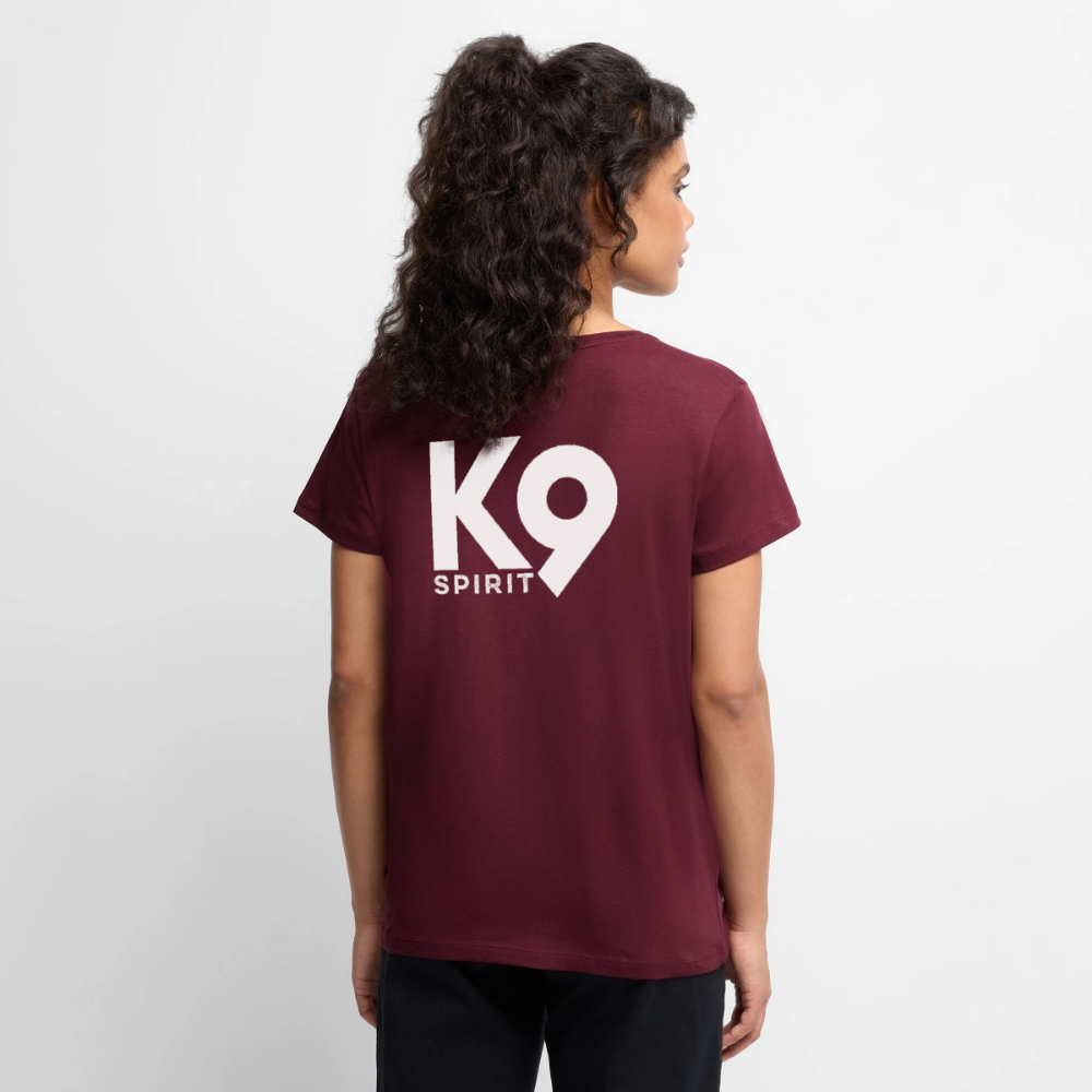 K9 PREMIUM Organic-Shirt "K9 SPIRIT" WOMEN edition - Burgunderrot