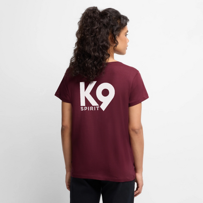 K9 PREMIUM Organic-Shirt "K9 SPIRIT" WOMEN edition - Burgunderrot