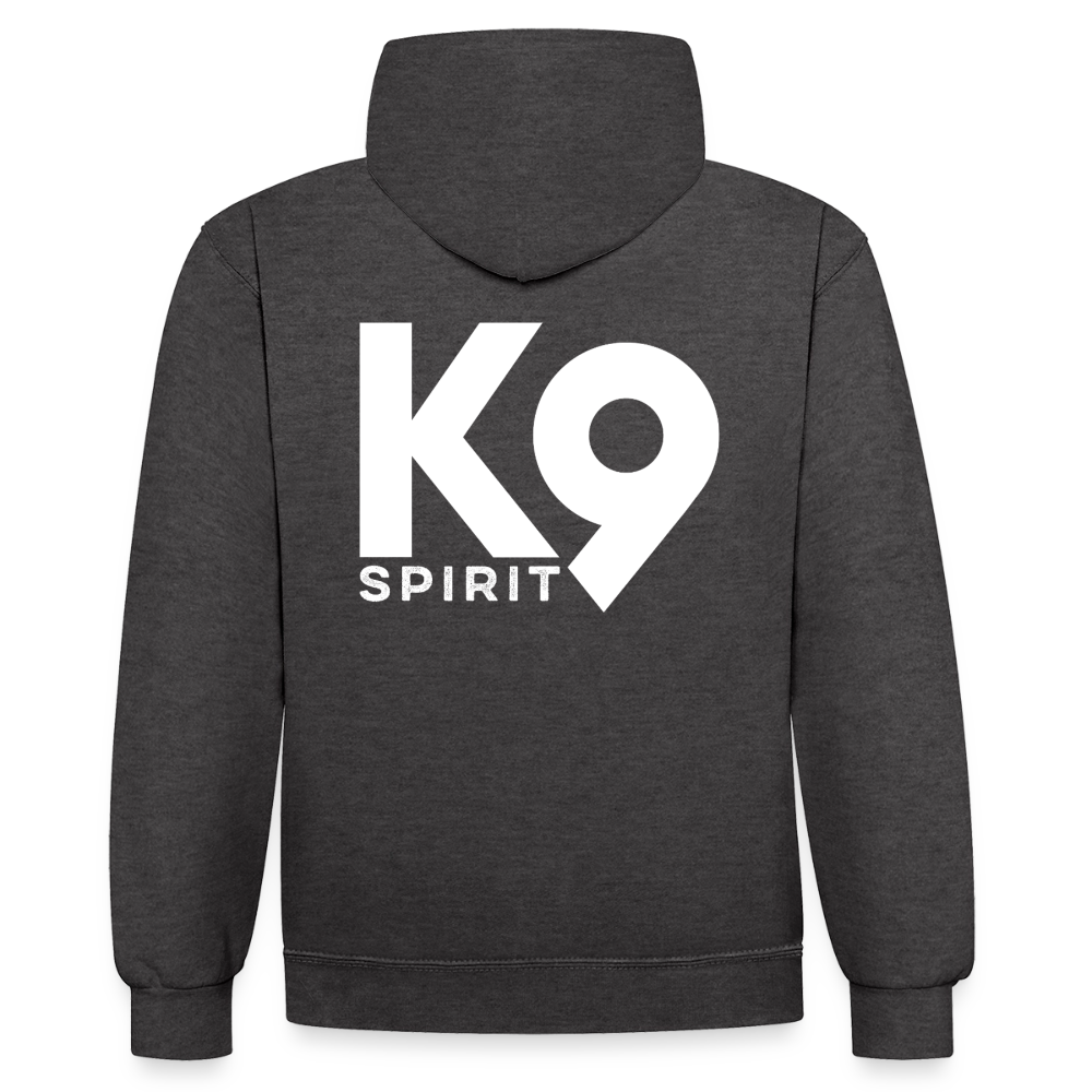 K9 Bicolor-Hoodie "on a MISSION TOGETHER" - Anthrazit/Schwarz