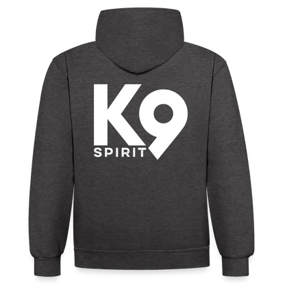 K9 Bicolor-Hoodie "on a MISSION TOGETHER" - Anthrazit/Schwarz