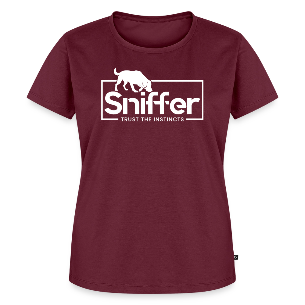 Sniffer Premium-Shirt „BORN to Track“ WOMEN edition - Burgunderrot