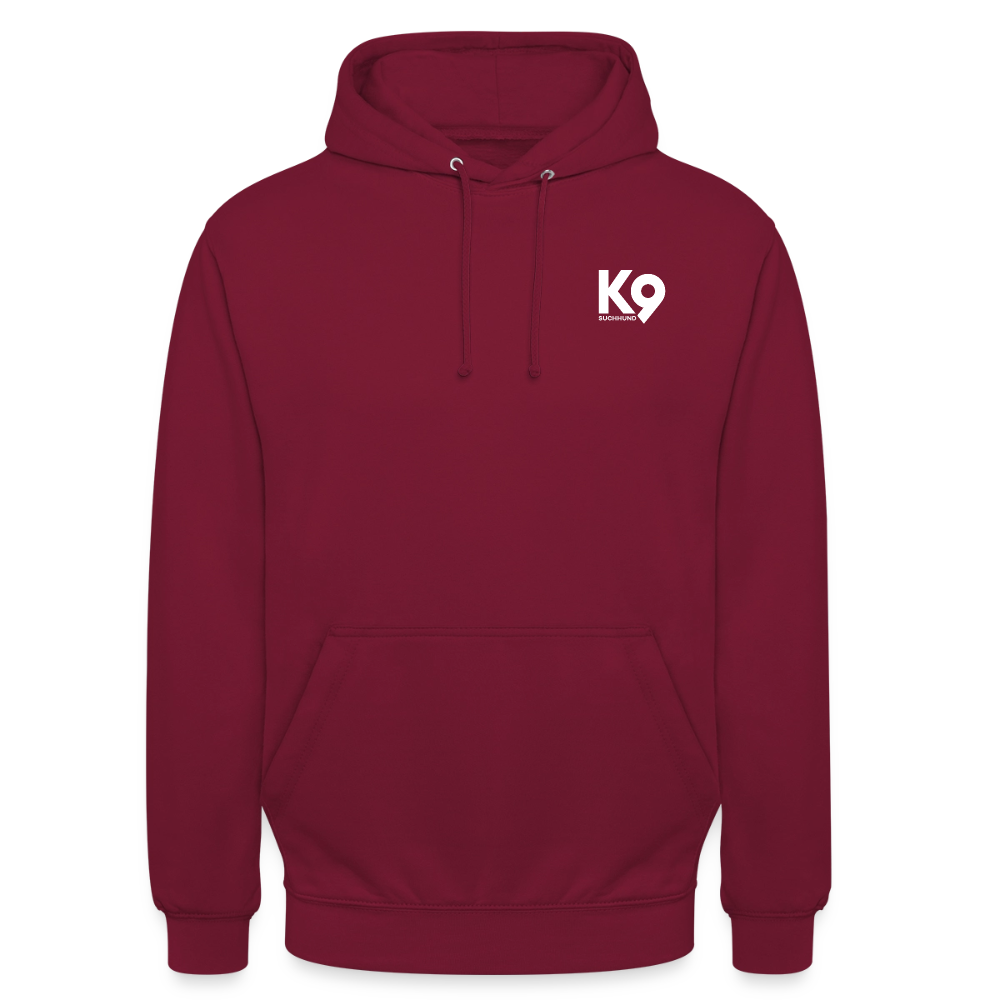 K9 Casual-Hoodie "Suchhund" - Bordeaux