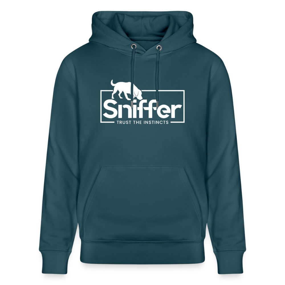 Sniffer ORGANIC  Premium-Hoodie „BORN to track“  UNISEX edition - Dunkles Petrol