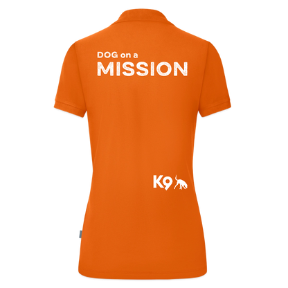 K9 ORGANIC Polo-Shirt "on a MISSION TOGETHER" WOMEN edition - Neonorange