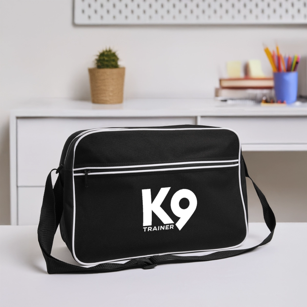K9 TRAINER Retro-Tasche „K9 TRAINER“ - Schwarz/Weiß