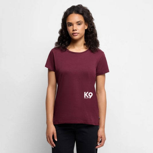 K9 PREMIUM Organic-Shirt "K9 SPIRIT" WOMEN edition - Burgunderrot