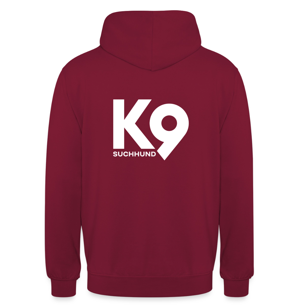 K9 Casual-Hoodie "Suchhund" - Bordeaux