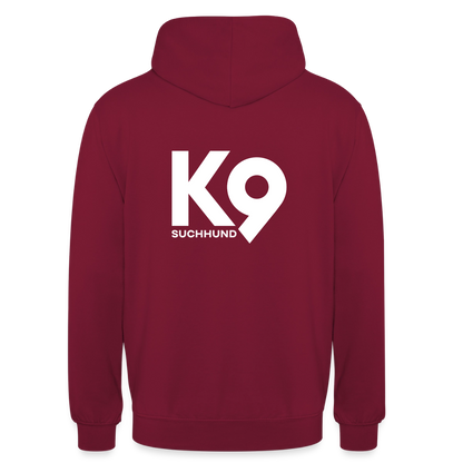 K9 Casual-Hoodie "Suchhund" - Bordeaux