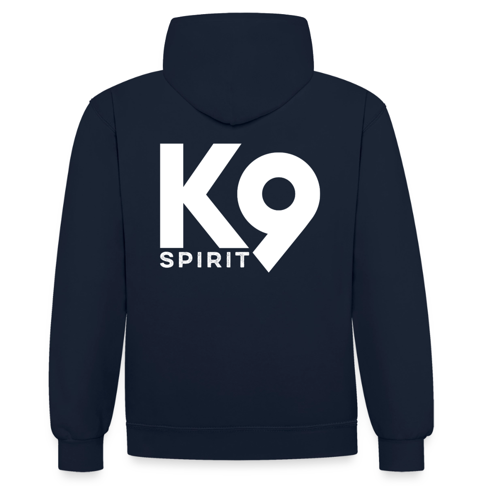 K9 Bicolor-Hoodie "on a MISSION TOGETHER" - Navy/Rot