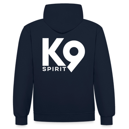 K9 Bicolor-Hoodie "on a MISSION TOGETHER" - Navy/Rot