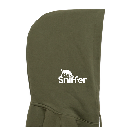 Sniffer ORGANIC  Premium-Hoodie „BORN to track“  UNISEX edition - Khaki Grün